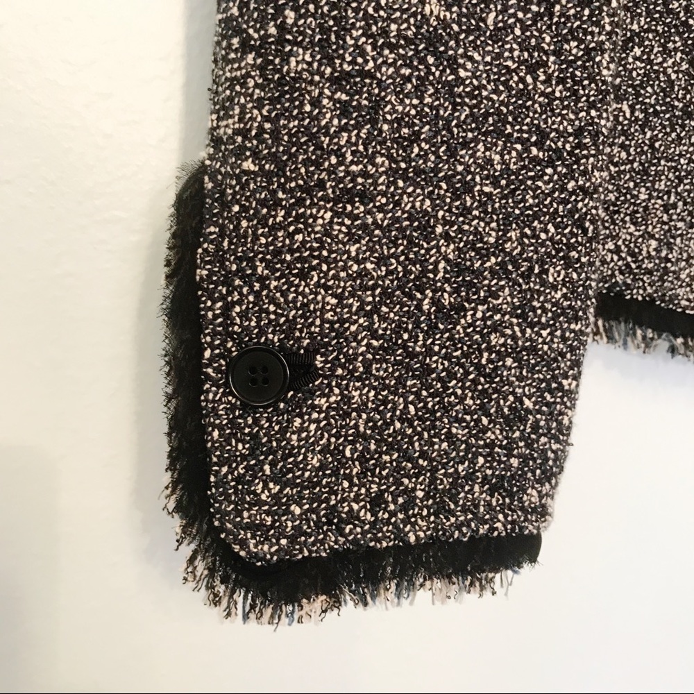 Anne Klein Notch Lapel Tweed Blazer Jacket Black - Picture 5 of 8